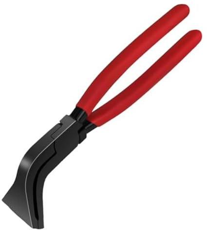 Homeponnew Alicates de plegado de 45° para chapa con asas antideslizantes, 60 mm de ancho de mandíbula, acero al carbono, herramienta de ángulo de precisión para techos y proyectos de bricolaje