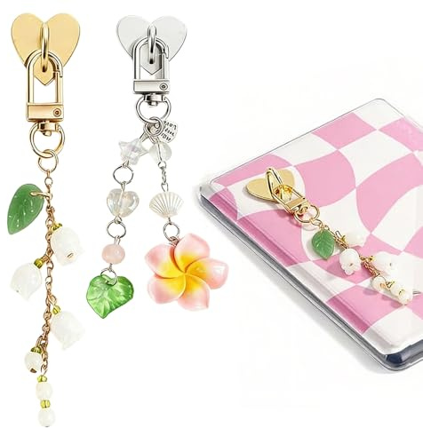 XFSRG 2 Stycken Söta Mobil-Hängen Charm Mobiltelefon Stjärnor och Blommor Estetiska Y2K Charms Passar E-läsare Nyckelringar Telefonväskor