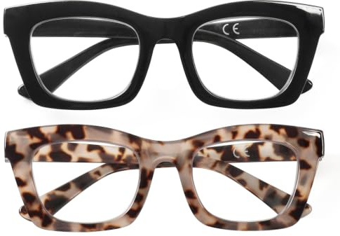 MMOWW Gafas de Lectura Rectangulares Para Mujer Anteojos Antiluz Azul