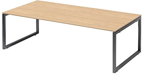 BISLEY Cito Chefarbeitsplatz/Konferenztisch, 740 mm höhenfixes O-Gestell, Metall, Mp334 Dekor Ahorn, Gestell Anthrazitgrau, 120 x 240 x 74 cm