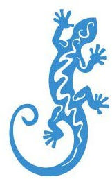 Salamandre autocollant sticker adhésif bleu lézard - Taille : 17 cm