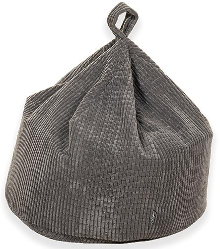 Gilda Kids Classic Beanbag Corduroy Delivered Filled (Grey) | British Manufacture Hand made in UK