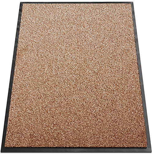 TrendMakers Dirt Stopper Door Mats | Heavy Duty Barrier Mats Anti-Slip Dirt Trapper |15 Sizes - Beige Mix - 90 x 150cm - POLYESTER PILE