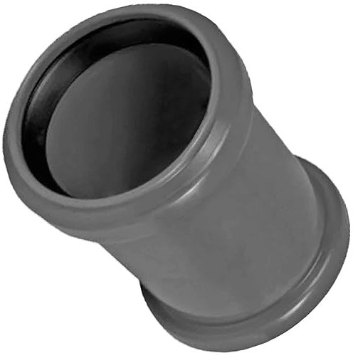 MegaHaustechnik HT Doppel Über Schiebe Muffe Verbinder für Rohr Außendurchmesser 50mm 5,0cm DN50 mit 2 Steck Muffen + Gummi Dichtungen Abwasser Abfluss Leitung Kunststoff PP grau Kupplung