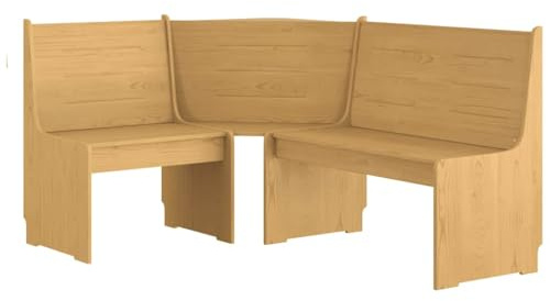 vidaXL Banc d'angle, Siège avec Dossier, Meuble à Manger de Salon Salle de Séjour Intérieur Maison, Bois de Pin Solide Marron Miel