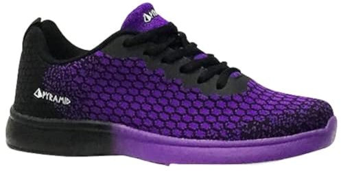 Pyramid Women's Path Lite Seamless Mesh Bowling Shoes, Black/Purple, 4.5 UK
