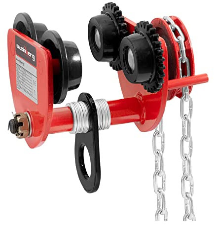 Steinberg Systems Carro para Polipasto Carrito SBS-RT-1000C (Capacidad de carga: 1.000 kg, Rango de ajuste: 70-110 mm, Acero al carbono)