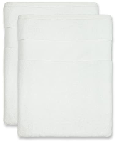 Bananalu Lot de 2 serviettes de sauna XL - XXL - 100 x 180 cm - Qualité 100 % coton 600 g/m² - Blanc - 100 x 180 cm - 600 g/m²