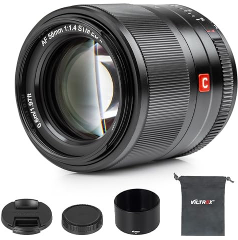 VILTROX 56mm F1.4 f/1.4 EF-M Montura Gran Apertura Autofocus Retrato APS-C Principal Objetivo para Cámaras Canon EOS M M10 M100 M200 M3 M5 M50 M50II M6 M6II- Negro