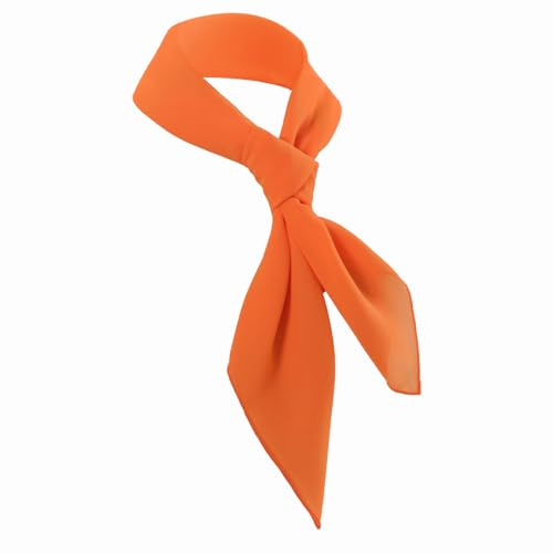 Seawhisper Orange Ascot Scarf Fred Neck Scarf Vintage Tulle Chiffon Bandana Costume Accessories