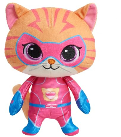 Disney Junior SuperKitties 7-inch Small Plush Stuffed Animal, Ginny, Kitten, Kids Toys for Ages 2 Up by Just Play