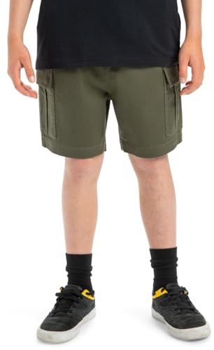 Quiksilver, Taxer Cargo Pantalones Cortos de Cintura elástica, Niño, 10 años, Grape Leaf