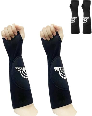 TPZORJX 1 par de protectores de brazos de voleibol, mangas de brazo de voleibol, mangas de brazo de voleibol, muñequeras elásticas para deportes de voleibol (negro).