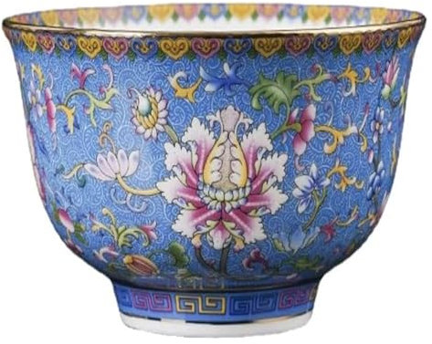 FEFEF Bol en poterie de Couleur émaillée, 13 cm 5 Pouces Jingdezhen Qinfang Usine Palais émail Couleur Fleur grillée Bol de Riz Cadeaux for la Maison