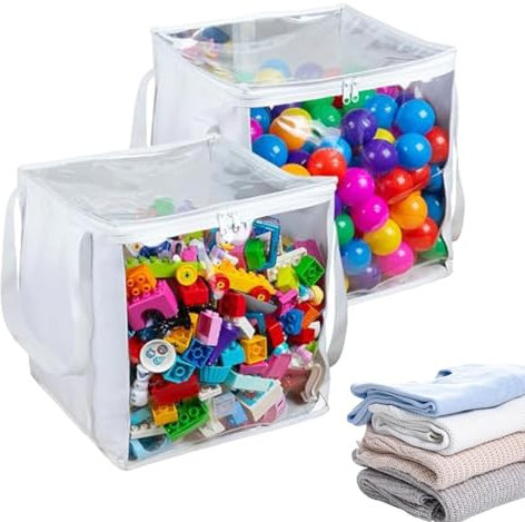 Sacs de rangement pour jouets, sac pour jeux de société | Sacs de rangement transparents, 2 pièces, organisateur de rangement pour jouets avec fermeture éclair - Rangement étanche pour jouets d', sacs