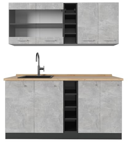 ViccoEnskilt kökR-Line,Betong/antracit,160 cm, AP Oak