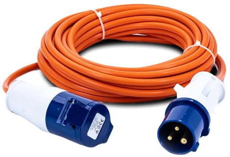 Status 10M Extension Lead, 16A/230V, 1.5mm Orange Cable, IP44 Weatherproof – Ideal for Camping, Caravans, Motorhomes & Construction Sites (10M16A1.51PK4)