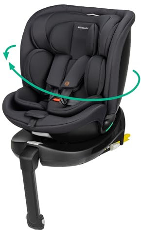 Bebeconfort RevolveFix Plus 360 i-Size, Silla Coche 360, 0-12 Años, 40-150 cm, Silla Coche ISOFIX, Instalación Pata Apoyo, Giro 360, 8 Posiciones Reclinación, 12 Posiciones Reposacabezas, Full Black