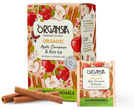 Organsia Herbal Tea - Apple, Cinnamon & Rosehip - Certified Organic - Caffeine Free