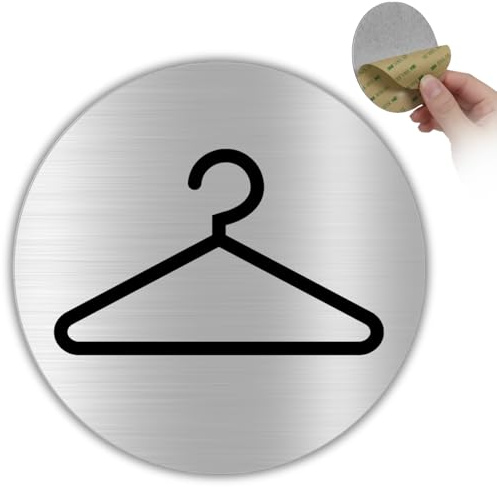 LEIASA | Panneau Autocollant Vestiaire - Épaisseur 0,8 mm - Diamètre Ø 100 mm - Aluminium - Signalétique - Plaque - (Vestiaire)