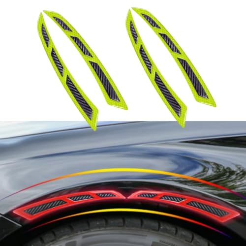 EAGRI 2 Pcs Car Wheel Arch Reflective Strips for 2026 2025 2024 Toyota Tacoma Double Cab, Fender Flare Protector Decals Exterior Safety Marker Trim Impact Resistant,Green