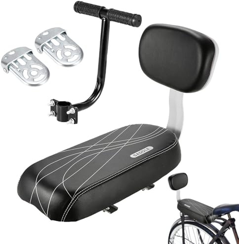 Seggiolino Per Bicicletta Per Bambini - Supporto Per Portapacchi Posteriore Universale Con Pelle PU Imbottita | Pedali Di Sicurezza Per Braccioli E Poggiapiedi Per Il Massimo Comfort | Sedile Posterio