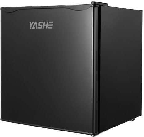 YASHE 52L Frigorifero Piccolo con Congelatore, Mini Frigo da Camera, Termostato Regolabile a 5 Livelli, Porta Reversibile e Silenzioso, Frigorifero Compatto per Ufficio, Casa e Camper