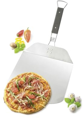 Köksprofi BBQ pizzaspade ALFREDO, pizzaspade rostfritt stål, med fällbart handtag