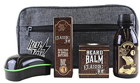 HEY JOE - Bearded Survival KIT Deluxe Nº 1 | Kit de arreglo barbas que incluye: aceite, balsamo, champú, cepillo para barba y neceser de regalo