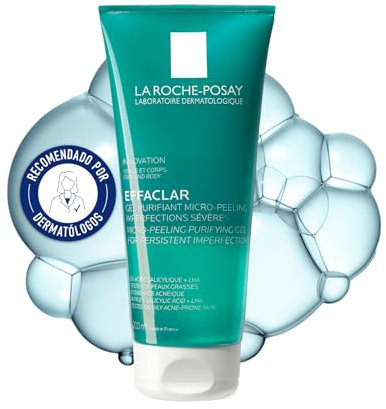 La Roche Posay Gel Purificante Micro-Exfoliante, Anti-Imperfecciones, Limpia y Exfolia, Enriquecido con Ácido Salicílico, Para Pieles con Acné, Effaclar, 200 ml