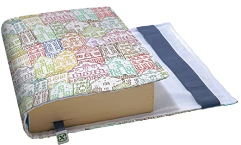 Kapax Flex - Copertina regolabile per libro, copertina per libro rigido, diario, romanzo, tessuto lavabile, impermeabile, regolabile, si adatta allo spessore (casa)