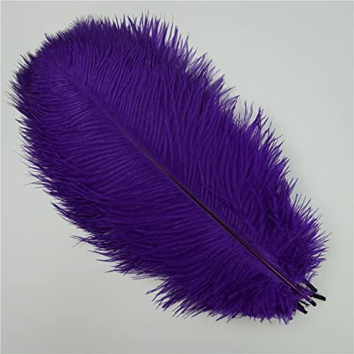 10 Stück/Lot farbige Straußenfedern zum Basteln, Hochzeitsdekoration, Bastelzubehör, Tischdekoration, Karneval, Plumas-Dekor, Lila, 45–50 cm, 18–20 Zoll