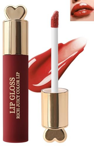 Rouge a levre Liquide longue tenue Waterproof, Haut pigmenté brillant à lèvres velours, anti-adhérent, No Transfert gloss à lèvres, Hydratant Glitter Lip Glaze Maquillage Cadeau pour Femmes filles-07#