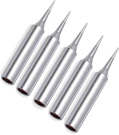 Panne à Souder, 5 Pièces 900M-T-I Pointe de Fer à Souder de Remplacement, Pointes de Soudure Alliages Plaqué Nickel, Applicable pour Hakko,Station de Reprise de Soudure Conseils Soudage Outil