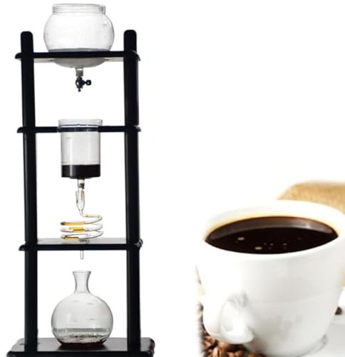 URJWAN Eiskaffeemaschine, Handgefertigtes Glas, Brew Drip Tower Kaffeemaschine, Eiskaffeemaschine, Cold Brew Dripper, Eiskaffeemaschine, 8 Tassen