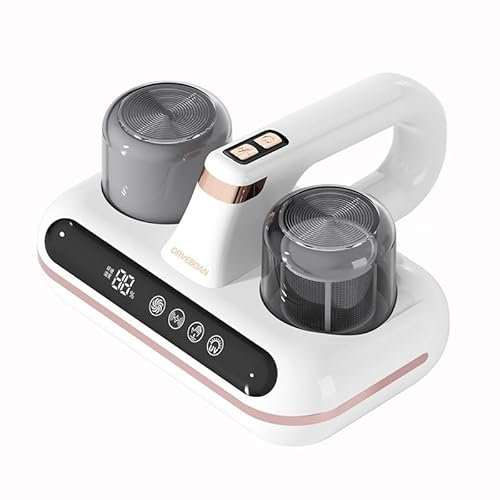 Roadtime Aspiradora inalámbrica de colchón con pantalla LED, aspiradora de ácaros del polvo con luz UV, batería de 1800 mAh y 3 filtros HEPA, aspiradora de mano de 10 KPA para colchones, camas, sofás,