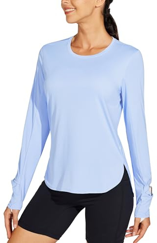 WILLIT Damsportskjorta, löpskjorta, solskjortor, UPF 50, långärmad t-shirt, vandring, lätt, snabbtorkande, UV-skydd, utomhus, yoga, toppar, rashguard