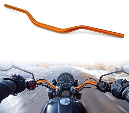 Tunejoy Motorrad Lenker 28 mm Universal Lenker 1 1/8 Aluminiumlegierung für Motorrad ATV Dirt Pit Bike Quad Go Kart Gesamtlänge: 800 mm Orange