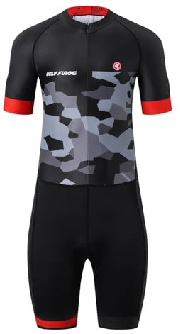 UGLY FROG Traje de triatlón de Manga Corta Pro Trisuit de los Hombres para Ironman, Traje de triatlón de Manga Corta Trisuit SpeedSuit Skinsuit Sike