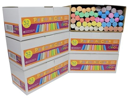 Bright Ideas Giant Colourful Playground Chalk, Assorted, 312 chalks, 10cm, BI8014x6