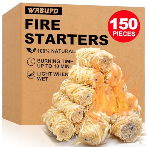 WABUPD 36 Pcs Fire Starter - Natural Fire Starters for Fireplace, Pellet Stove, BBQ, Pizza Oven, Fire Pit &Chimney, Fire Starters for Grill, Charcoal Starter
