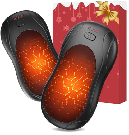 Hand Warmers Rechargeable, Electric Hand Warmers & Magnetic Pocket Warmers Reusable 2 Pack, 3 Heat Settings and Fast Heating, Tech Gifts for Women Man, Golf Skiing Fishing and Other Outdoor Sports