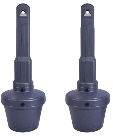 BESEA 2Pack Extra Large Capacity Outdoor Ashtray, 42 Inch Tall Gray Heavy Duty Standing Ash Disposal Bin with 15 Inch Base for Patio, Garden, Hotel, Bar, Restaurant, Office, Outdoor Areas