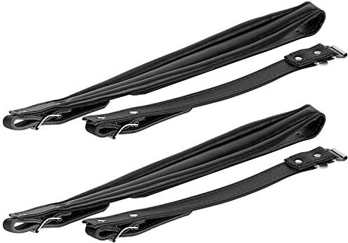 ZJchao Accordion Straps, 2Pcs Accordion Strap Shoulder Set Kit Adjuatbale PU Leather Accessory Accessory Adjustable for 16‑120 Bass (Black)