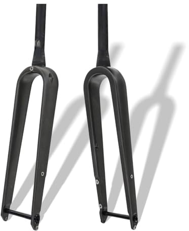 FKXSXAZ Horquilla rígida para Bicicleta de Carretera Gravel 700C de Fibra de Carbono, Delantera cónica de 1-1/2, Eje pasante 700 * 45C, 12 x 100 mm, Tubo de dirección rígido, diám