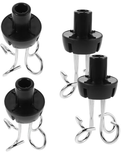 NOLITOY 4pcs Black Retractable Iv Stand Hooks with 16mm Diameter Socket, Stainless Steel Drip Bag Hangers for Portable Infusion Rack, Suitable for Hospital, Clinic, and Home Care Use