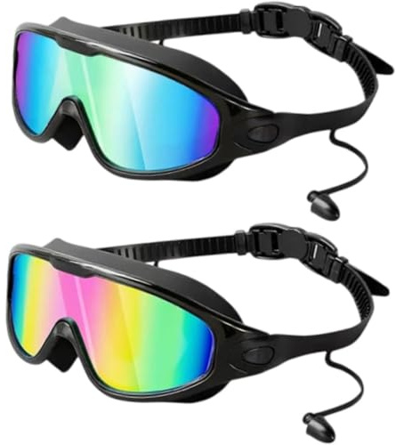 Tubayia Gafas de natación (2 unidades, ligeras, impermeables, con tapones para los oídos, para adultos, gafas de natación
