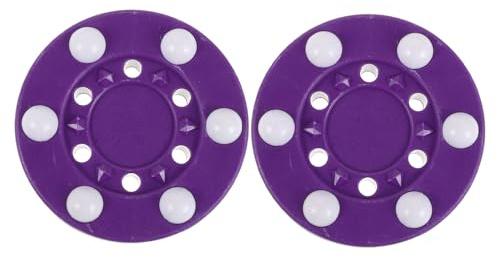 HOODANCOS Discos de Hockey sobre Patines en Línea Morados 2 Piezas para Entrenamiento, Baja Fricción, Diseño de Seis Perlas para Control de Stick, Adecuado para Hockey Callejero