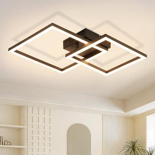Glitzerlife Taklampa LED Svart Kökslampa 20W Modern 3000K Varmvit