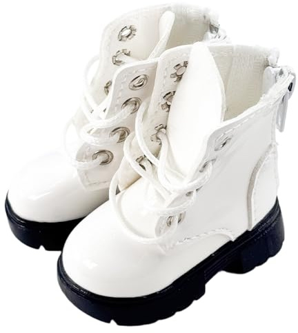 niannyyhouse BJD - Scarpe alte per bambole con giunto sferico da 1/4 e 1/6, accessori per travestimento action figure, 1 paio (bianco, per bambola BJD da 1/4)